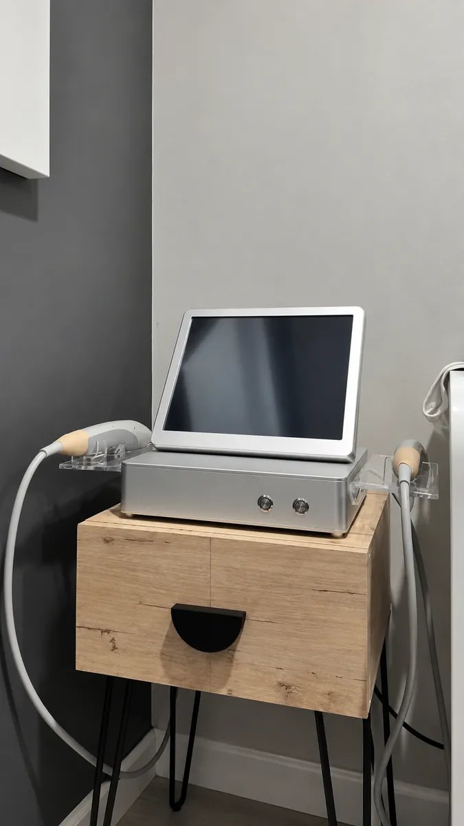 Close-up detail of an aesthetic treatment device in the studio