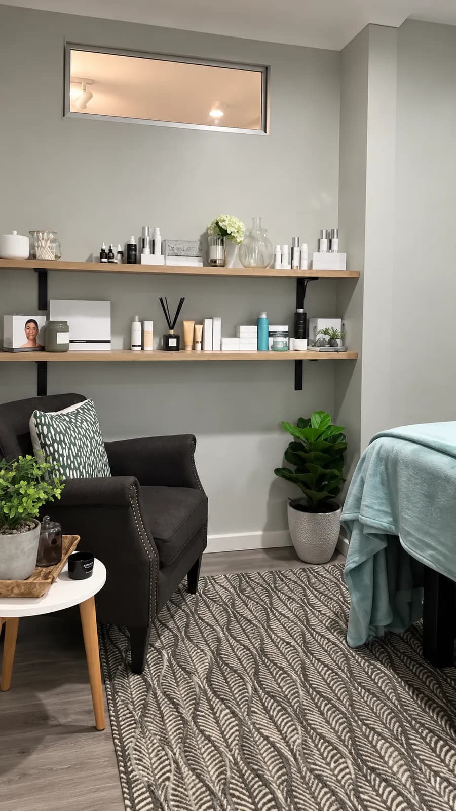Interior view of the treatment room at Skin Studio Aesthetics